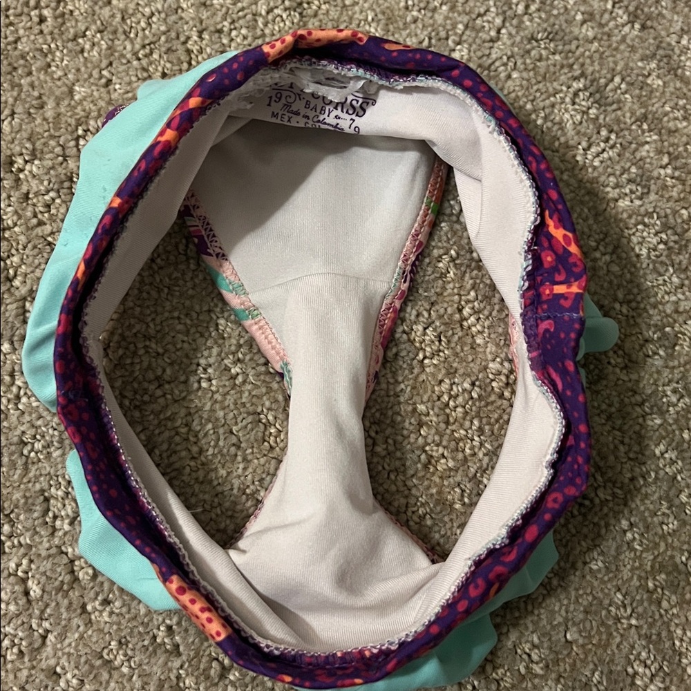Multicolor Ruffled Girls Swim Bottoms - Picture 3 of 4